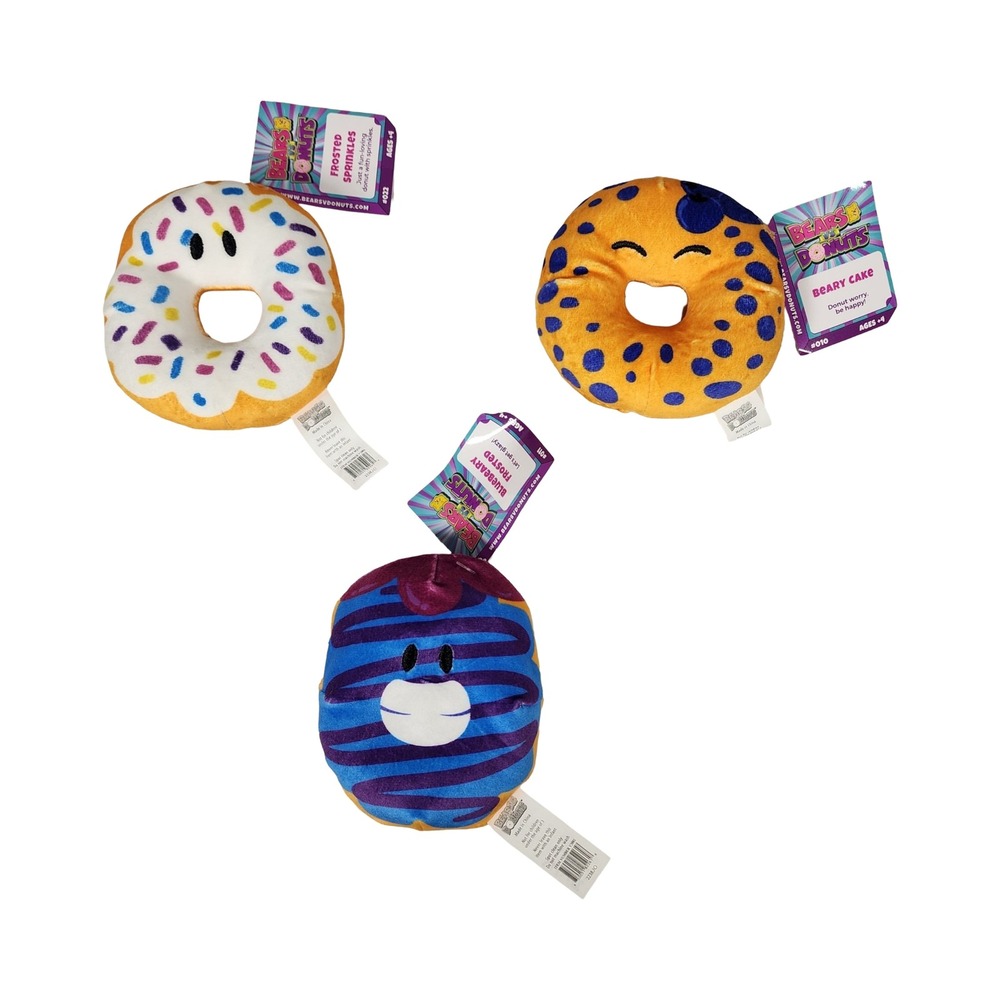 BEARS VS‎ DONUTS 4" Bean Bag Bear Plush Toy Mystery Beans Lot Set